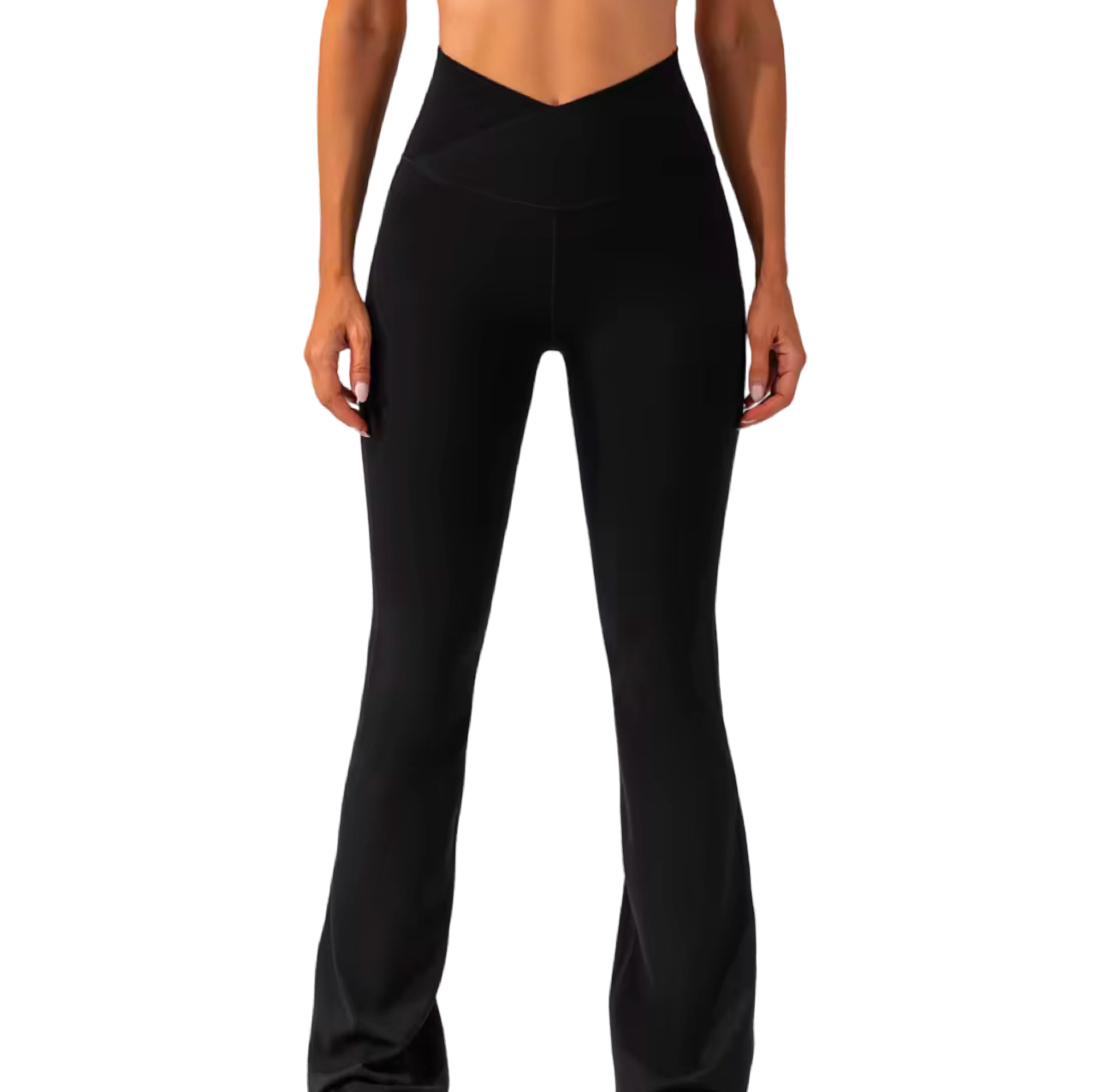 Black V Waist Flare Pant