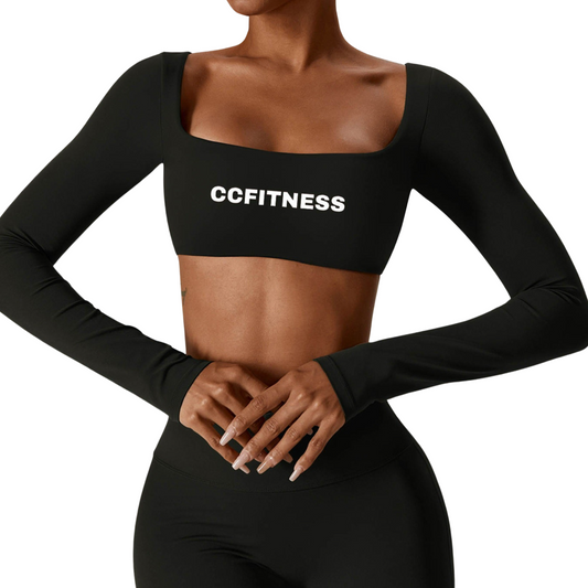 Long Sleeve Sports Top - Black